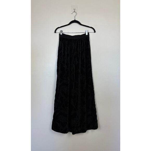 Ted Baker Velvet Floral High Rise Wide Leg Whimsy Cottagecore Witchy Pants 2 - Picture 2 of 6